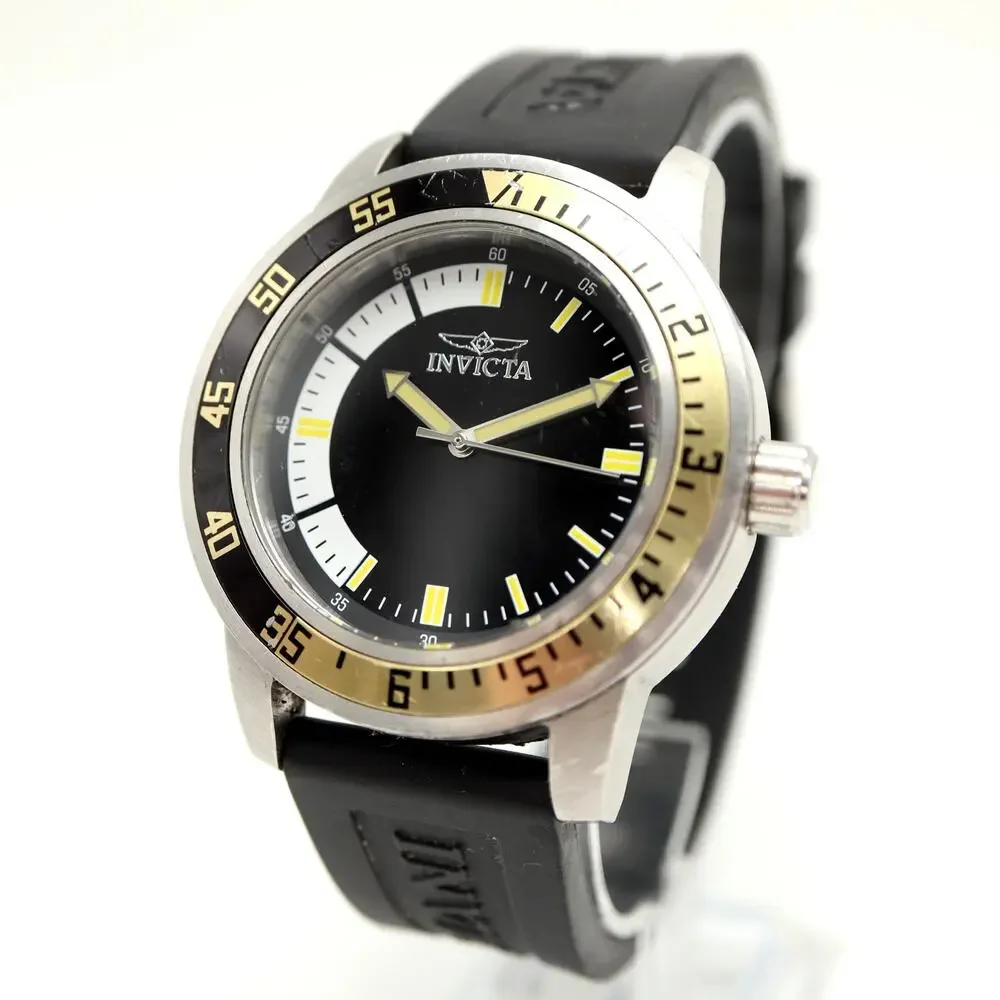 Invicta Specialty Black Gold Mens 45mm Diver Watch 12846 Resin Band New Battery